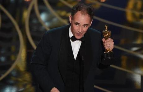 Mark Rylance accepted his award for best supporting actor. 
